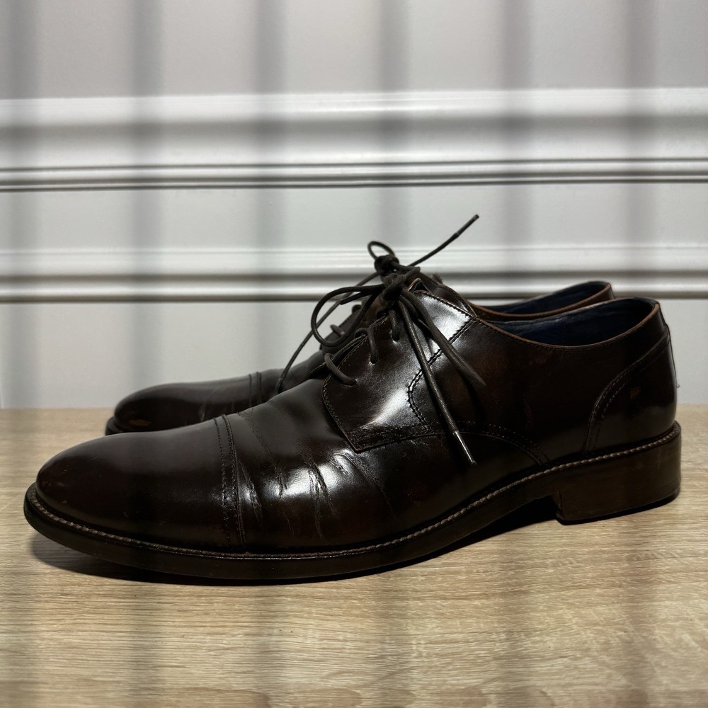 Johnston & Murphy SIGNATURE Brown Oxford Dress Leather Wing Tip Shoes 14‎